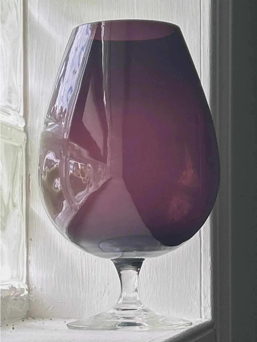 Vtg Empoli Brandy Snifter 9” Vase Amethyst Dark Purple Italian Art Glass